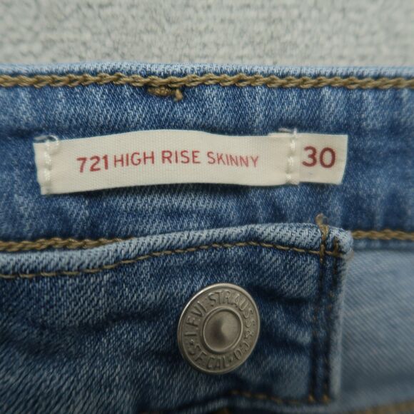 Levi's 721 Jeans Women's Size 30 Blue High-Rise Skinny Denim Pants 30" Inseam - Picture 11 of 16